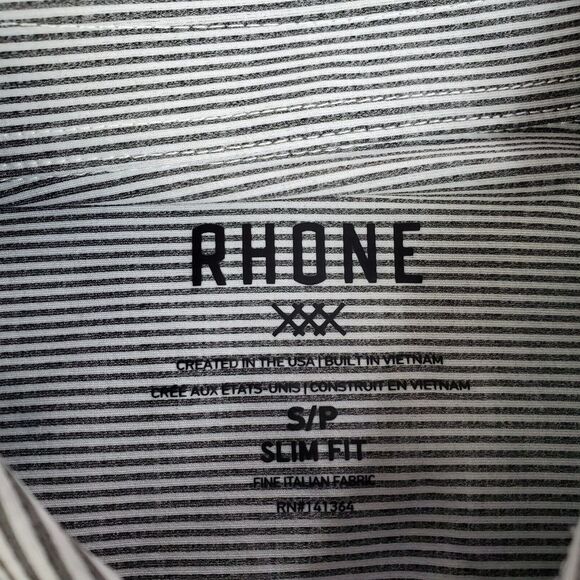 Rhone Commuter Dress Shirt Mens Small Gray Stripe Slim‎ Fit Long Sleeve NWT $138 - Picture 4 of 9